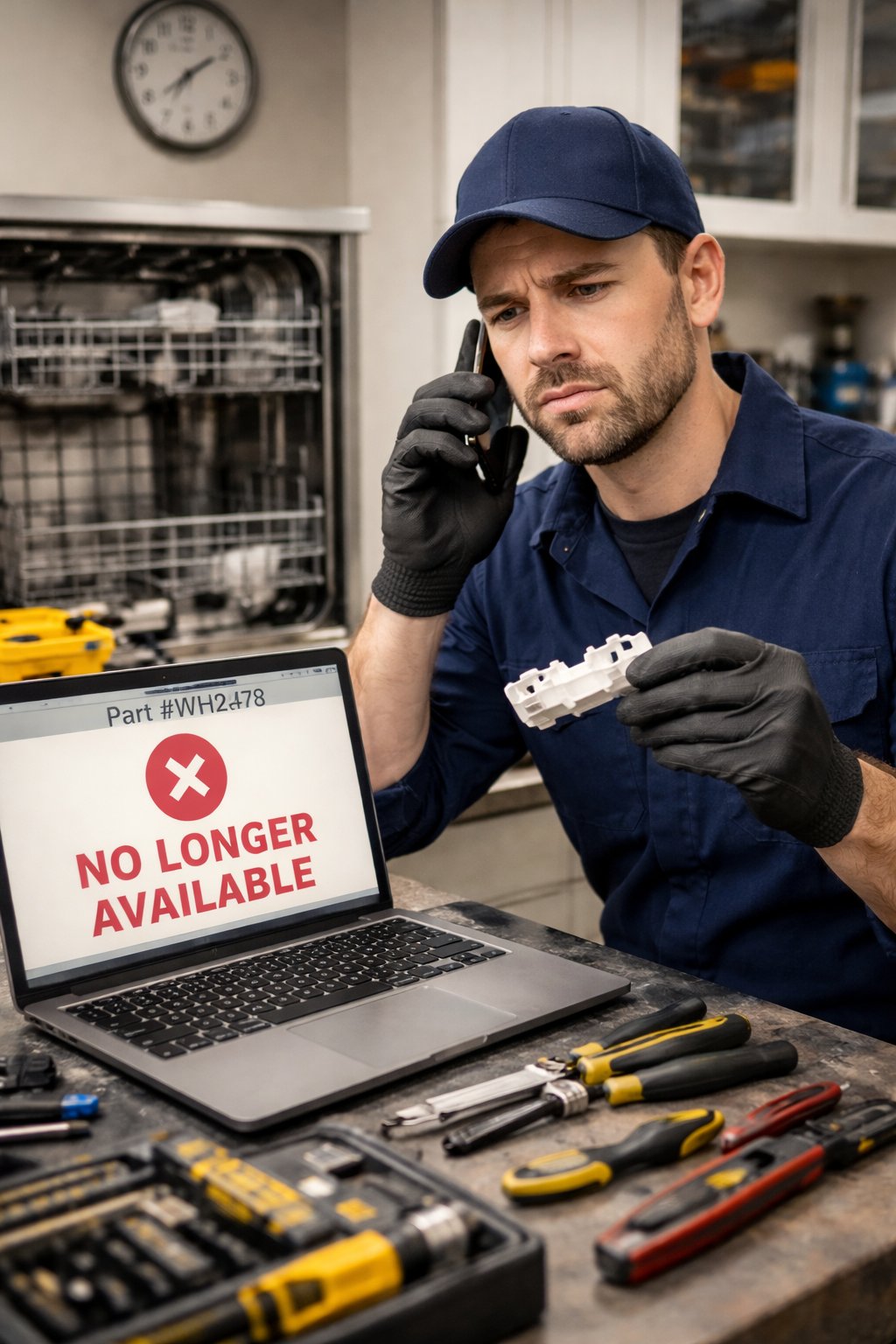 Technician facing a discontinued part — No Longer Available