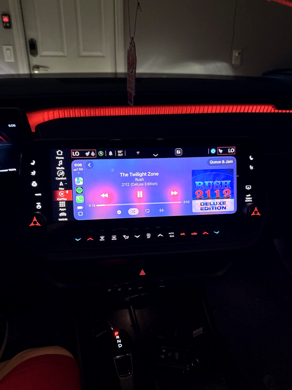 Dodge Charger dashboard with custom radio knob installed